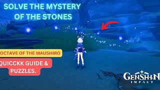 Octave of the maushiro  Solve the mystery of the stones QUICK GUIDE amp PUZZLE  Genshin Impact [upl. by Lark]