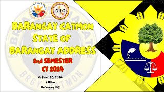 STATE OF THE BARANGAY ADDRESS  2ND SEMESTER FOR CY 2024 [upl. by Rohclem670]