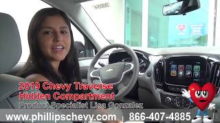 2019 Chevy Traverse Hidden Compartment at Phillips Chevrolet [upl. by Onafets]