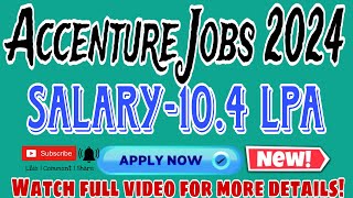 Accenture Recruitment Jobs 2024 Hiring as Quality Engineer Salary – up to 10 4 LPA [upl. by Garek]