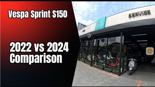 Vespa Sprint S150 2024 vs 2022 Comparison  3rd Casa PMS [upl. by Aehtla567]