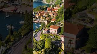 Aerial Drone View Of Varenna Village Near Lake Como Italy shorts italy travel vlog varenna [upl. by Loria]