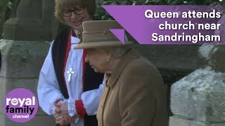 Queen attends church service near Sandringham without the Duke of Edinburgh [upl. by Worl]