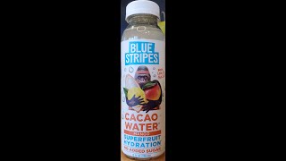 Blue Stripes Mango Superfruit Hydration No Added Sugar Cacao Water Review [upl. by Khoury]