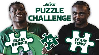 Quincy Williams Tony Adams amp Breece Hall Compete In 2024 Schedule Puzzle Challenge [upl. by Gittle]