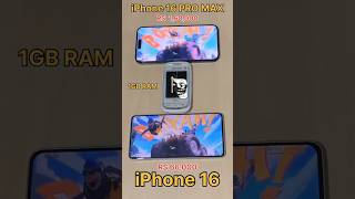 Impossible 🍷🗿 16 Pro Max vs iPhone 16 vs 1GB RAM Phone  😱😱😱😈 iphonexplus [upl. by Eolande]