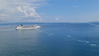 MSC Sinfonia Sailaway from Split Croatia  and then we follow [upl. by Ruford966]