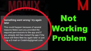 How To Fix Momix app not working Problem  Momix something went wrong problem  something went wrong [upl. by Nesilla]