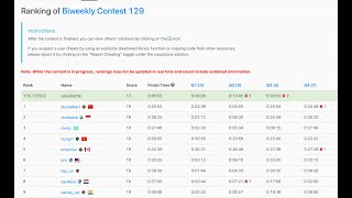 Leetcode Biweekly Contest 129  Solved Q1  Q3  Global Rank 192 [upl. by Wycoff]