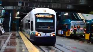 Sound Transit LINK Light Rail  SeaTac Airport Bound Train  International District Station [upl. by Aneehsal]