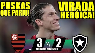 MELHORES MOMENTOS  FLAMENGO 3x2 BOTAFOGO  NÓ TÁTICO DE FILIPE LUÍS NA RAÇA VIRADA HERÓICA SUB 20 [upl. by Nevarc]