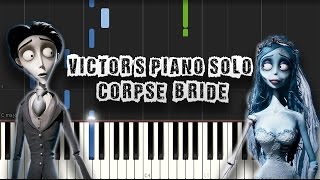 Victors Piano Solo  Corpse Bride  Piano Tutorial Synthesia Download MIDI  PDF Scores [upl. by Lednahc]