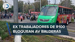 Ex trabajadores de Ruta 100 bloquean Balderas en la Cuauhtémoc exigen pago de pensiones [upl. by Bollay600]