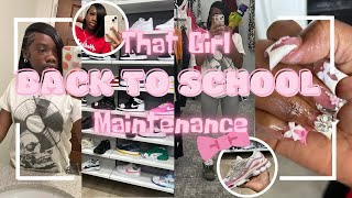 BACK TO SCHOOL MAINTENANCE VLOG 2024 Sophomore Year✏️🎀 hair nails shopping  rakeiahneveah [upl. by Cirdahc958]