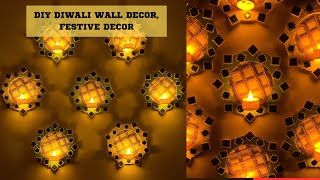 DIY Diwali Wall Hanging with LED Tea Light StepbyStep Craft Tutorial [upl. by Felice]