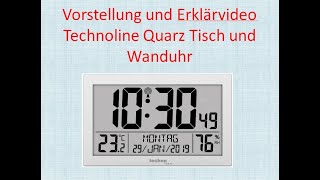 Geniale und grosse Technoline Quarzfunkuhr WS8016 [upl. by Nodnnarb]