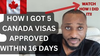 HOW I Got 5 CANADA TOURISTVISITORS VISA APPLICATION FAST Approved Within 16 DAYS [upl. by Ehtylb]