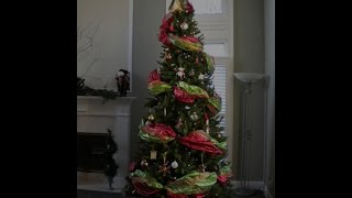 How to Decorate The Perfect Christmas Tree Using Wide Ribbon Garland [upl. by Oulman]