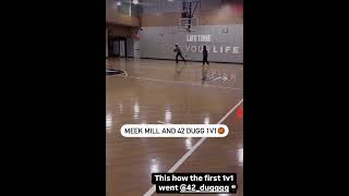 Meek Mill Vs 42 Dugg 1 v 1 🏀 shorts [upl. by Ahsinak]