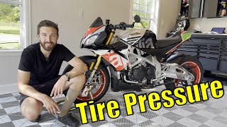 Pirelli Supercorsa V3 Tire Pressure  Aprilia  Maintenance  Episode 2 [upl. by Nala]