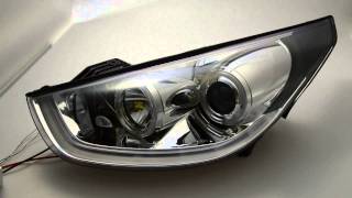 SWLTube Scheinwerfer Hyundai IX35 chrome mit LED Lightbar SWTuning [upl. by Slack]