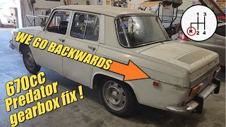 S4 E35 We fix the transmission on the 670 cc Predator powered Renault [upl. by Dnalevelc]