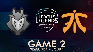 G2 VS FNATIC GAME 2  LCS EU 2017  WEEK 1  DAY 1 [upl. by Anrehs]