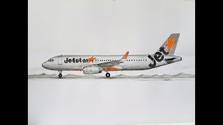 JETSTAR AIRWAYSA320 speed drawing [upl. by Basham]