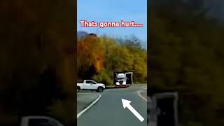 Accident narrowly avoided Car blows intersection automobile trucking youtubeshorts truckdriver [upl. by Atnad]