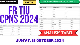 FR SKD TIU CPNS Hari Ini 18 Oktober 2024  ANALISIS BENTUK TABEL Part6 [upl. by Strickler228]