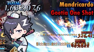 【FGO】 Mandricardo 400 Overcharge 1Shots Goetia  6th Anniversary Final Singularity Memorial Quest [upl. by Amaral]