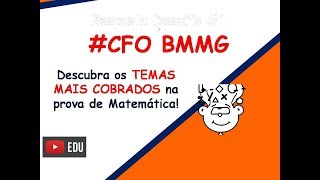 CFO Bombeiro MG  O que mais cai na prova de Matemática  CFO BMMG [upl. by Annehs]