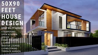 50x90 feet House Design  5000 sq ft Luxury House India  INTERIOR amp EXTERIOR [upl. by Fionnula]