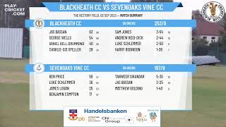 Kent CL  Premier  Blackheath CC 1st XI v Sevenoaks Vine CC 1st XI [upl. by Eetnuahs970]