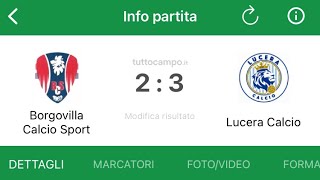 JUNIORES LUCERA BORGOVILLA LUCERA 23  SI TORNA SUBITO A VINCERE [upl. by Emma114]