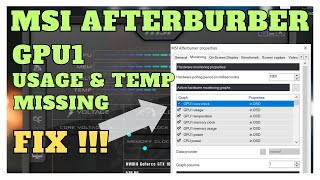 MSI Afterburner not displaying GPU1 Usage amp Temp FIX  Super Easy gaming msinfo msigaming [upl. by Zapot789]