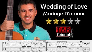 Mariage Damour  Wedding of Love  Classical Guitar Tutorial  Sheet and Tab  Fingerstyle [upl. by Ahsert771]