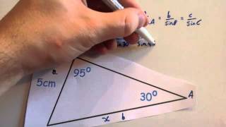 Sine Rule missing sides  Corbettmaths [upl. by Sami]