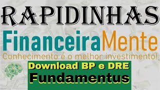 TUTORIAL  Download de BP e DRE do Fundamentus [upl. by Ryann]