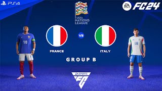 FC 24 PS4  France vs Italy  UEFA Nations League 2425 [upl. by Ahtel]