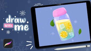 Draw With Me on iPad Air 3 🎨 PROCREATE  Infused Water Illustration [upl. by Naesed]