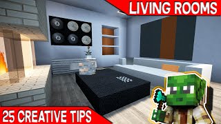 25 Tips for Living Rooms in Minecraft [upl. by Zorine]