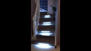 Rénovation escalier bois avec eclairage leds Maytop [upl. by Takeo]