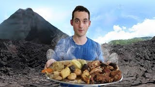 EATING STEW COOKED in a VOLCANO on THE AZORES 🌋  Furnas Sao Miguel 2018 [upl. by Weig197]