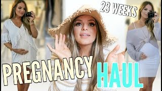 BABYMOON amp SPRING  SUMMER PREGNANCY CLOTHING HAUL  Casey Holmes Vlogs [upl. by Amikehs862]