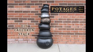 Potages Cauldrons  DIY Cauldron Stack  Halloween Prop  Harry Potter Inspired [upl. by Llertac]