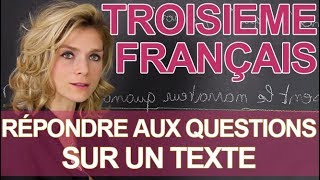 Brevet  répondre à des questions sur un texte  Français  3e  Les Bons Profs [upl. by Devinne]