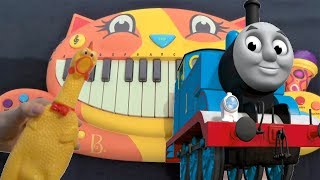 THOMAS THE TANK ENGINE THEME ON A CAT PIANO A CHICKEN AND A DRUM CALCULATOR [upl. by Iarahs]