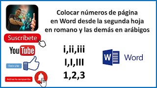 Como poner numero de página en Word desde la segunda hoja en romano iniciando en la hoja 3 [upl. by Einberger]