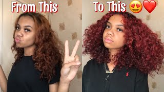 how i dyed my curly hair red ❤️ [upl. by Madaih792]